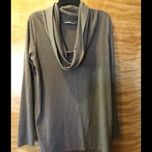 Cowl neck, long sleeve tunic.