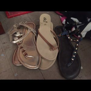 3 set of size 9 sandles