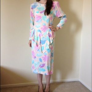 Vintage Pastel Floral Dress by The Kollection