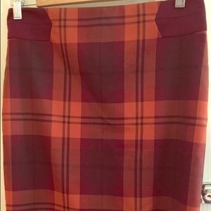 SALE NWT The Limited Plaid orange pencil skirt