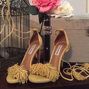 Steven Madden fringe yellow heels