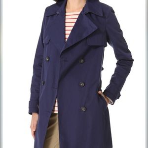 Vince navy blue trench rain coat