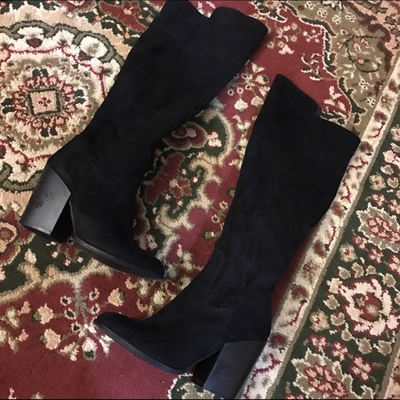 Knee high suede boots