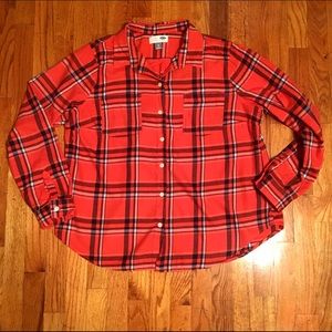 Old Navy Red Plaid Button-down