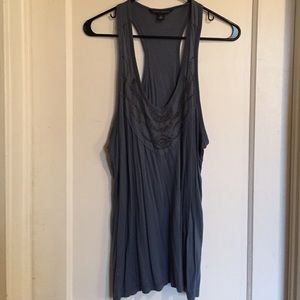 Light blue with dark gold beading tank top