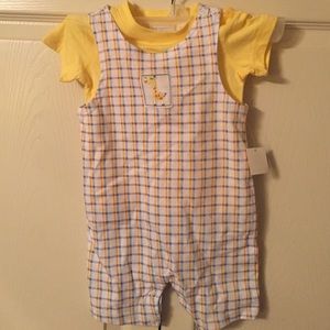 2 PC overall top set First Impressions 6-9 M NWT