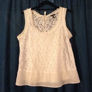 White floral crochet top