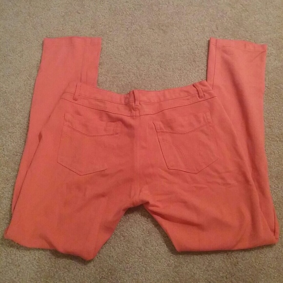 Salmon skinny stretch pants
