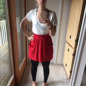 Red American Apparel skirt with pockets