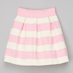 Flamingo And Ivory Striped Skirt