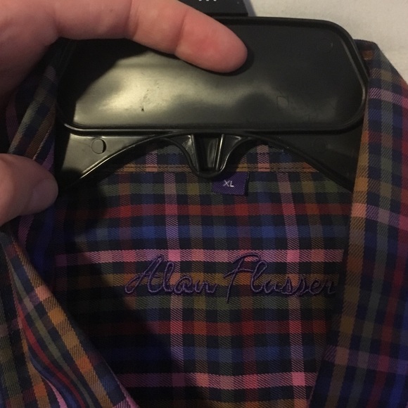 Sz XL men's multi color button down dress shirt - Picture 1 of 2