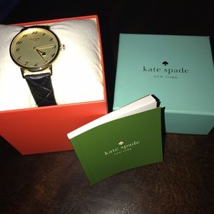 ♠️Kate Spade ♠️ Black n Gold leather Watch