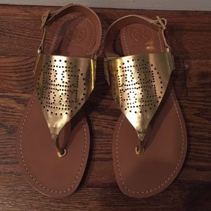 Tory Burch metallic Daniela sandals