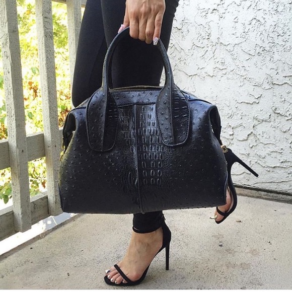 RESTOCKING SOON--Ostrich Satchel Handbag - Picture 3 of 8