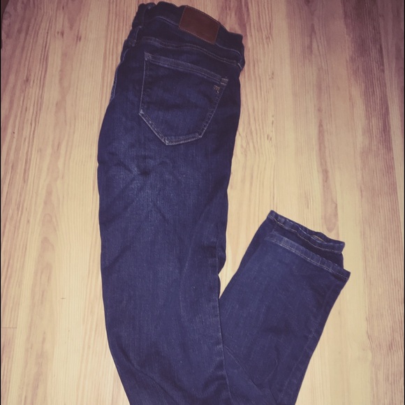 Dark wash straight leg jeans