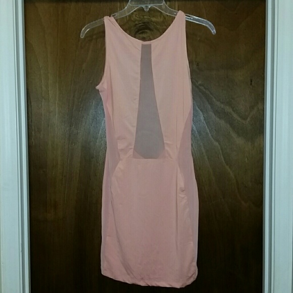 Mini bodycon dress with mesh front and sides