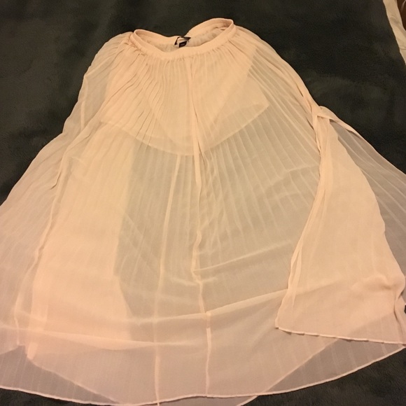 Victoria's Secret pink sheer, pleated maxi skirt