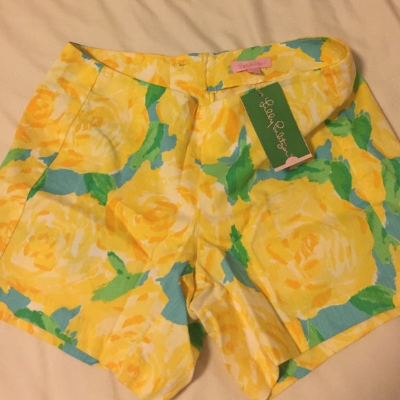 Lilly Pulitzer Yellow First Impression shorts