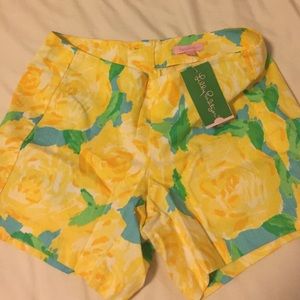 Lilly Pulitzer Yellow First Impression shorts