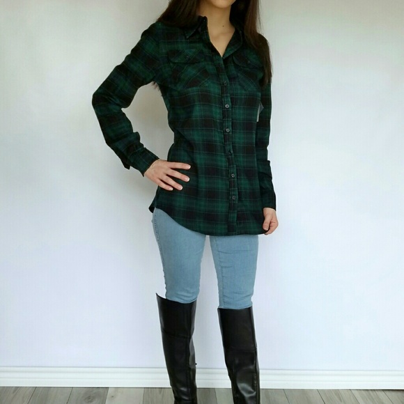 CYBER MONDAY Plaid Flannel Long Sleeve Button-up
