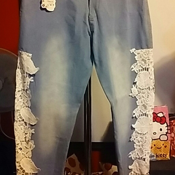 Awesome lace jeans