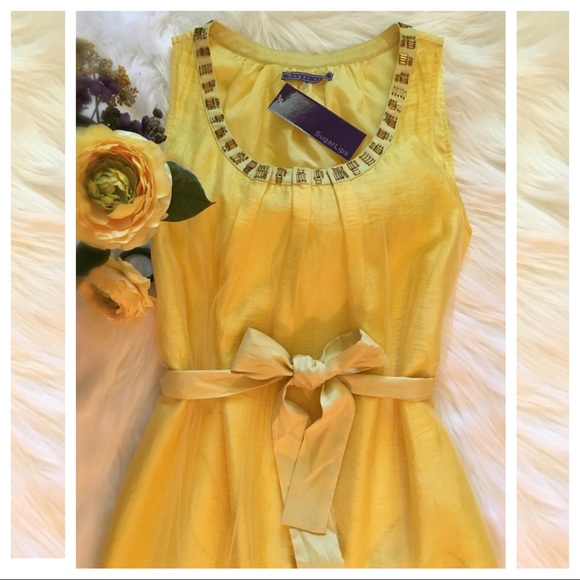 Sugar Lips Dresses & Skirts - 🎉HP🎉 Sundress Yellow W/ Tulle Overlay