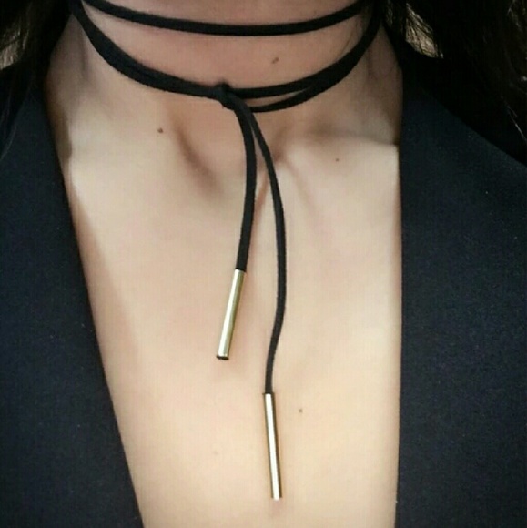 Salt Beach Jewelry - Long Black & Gold Multi Way Choker