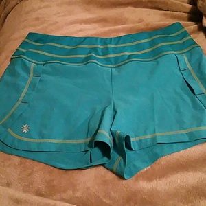 Athleta Small Turquoise Blue Running Shorts