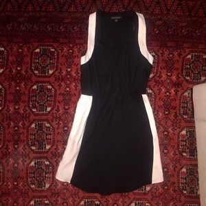 Banana Republic black and white color block dress.