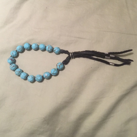 Lucky Brand Jewelry - Lucky Brand Turquoise Adjustable Leather Bracelet