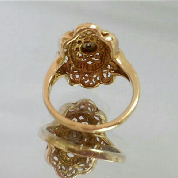Antique Diamond Filigree Ring - Picture 3 of 4