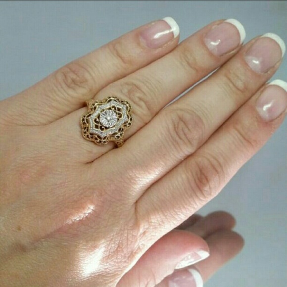 Antique Diamond Filigree Ring - Picture 4 of 4