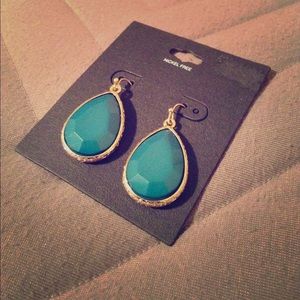 Green stone earrings