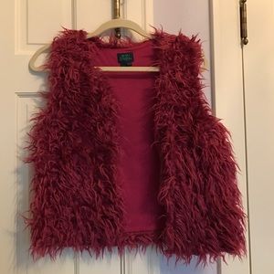Wine Colored Shag Vest