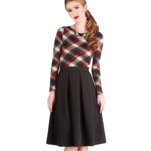 Mod Cloth Office Envy Pleated Midi Skirt