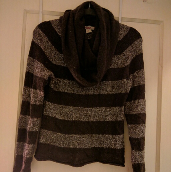 Brown and tan striped sweater w/ matching scarf