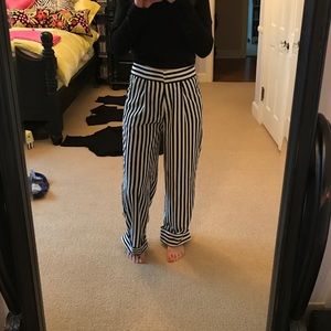 Wide Leg Stripe Pants