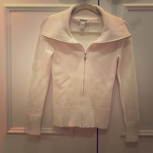 NWT cream zip sweater
