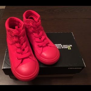 New red converse high top /shoes/ sneakers
