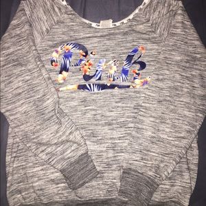 PINK Slouchy Floral Sweater