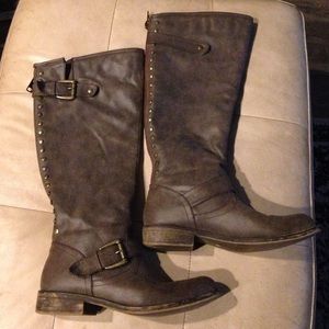 NOT FOR SALE Madden Girl boots 8.5 knee grey vegan