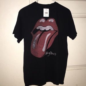 Black Rolling Stones Brandy Melville Band T shirt