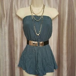 🕊GUESS Peplum tube top with waist belt