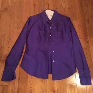 100 % silk purple shirt