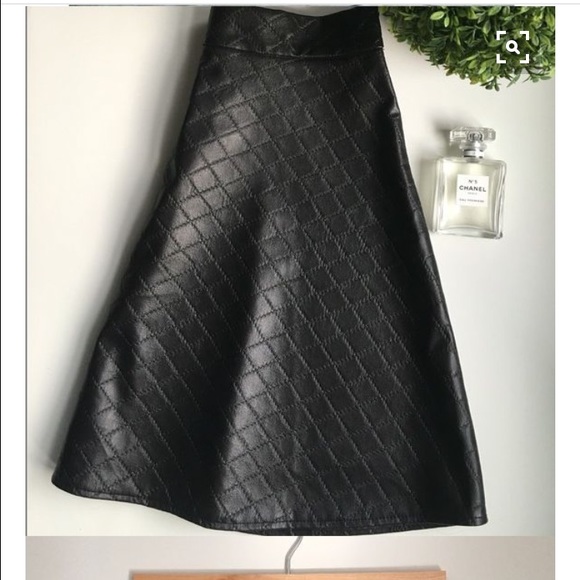 Black faux leather skirt