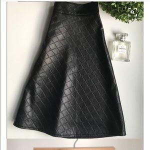 Black faux leather skirt