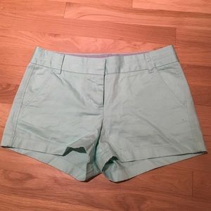 Mint green J Crew chino shorts