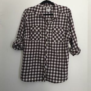 Maroon and white flannel size XL