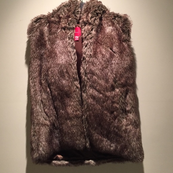 Faux fur hooded vest by Saks 5th ave