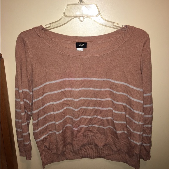 Dusty rose/tan striped sweater